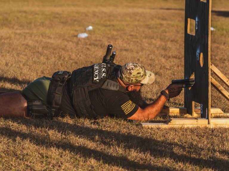 Tactical prone barricade shooting drill