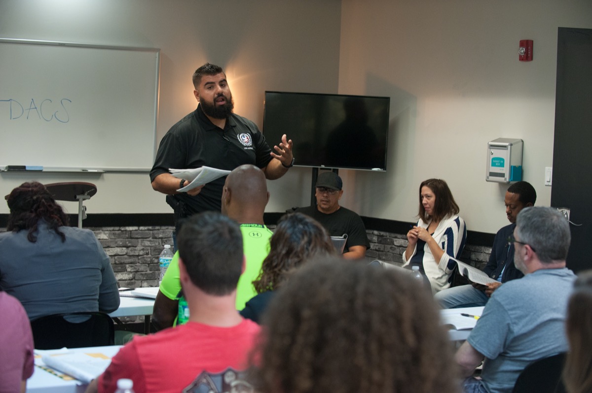 USS Academy classroom firearms instruction session