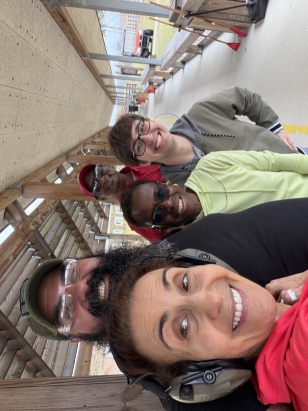 USS Academy students group selfie at the range